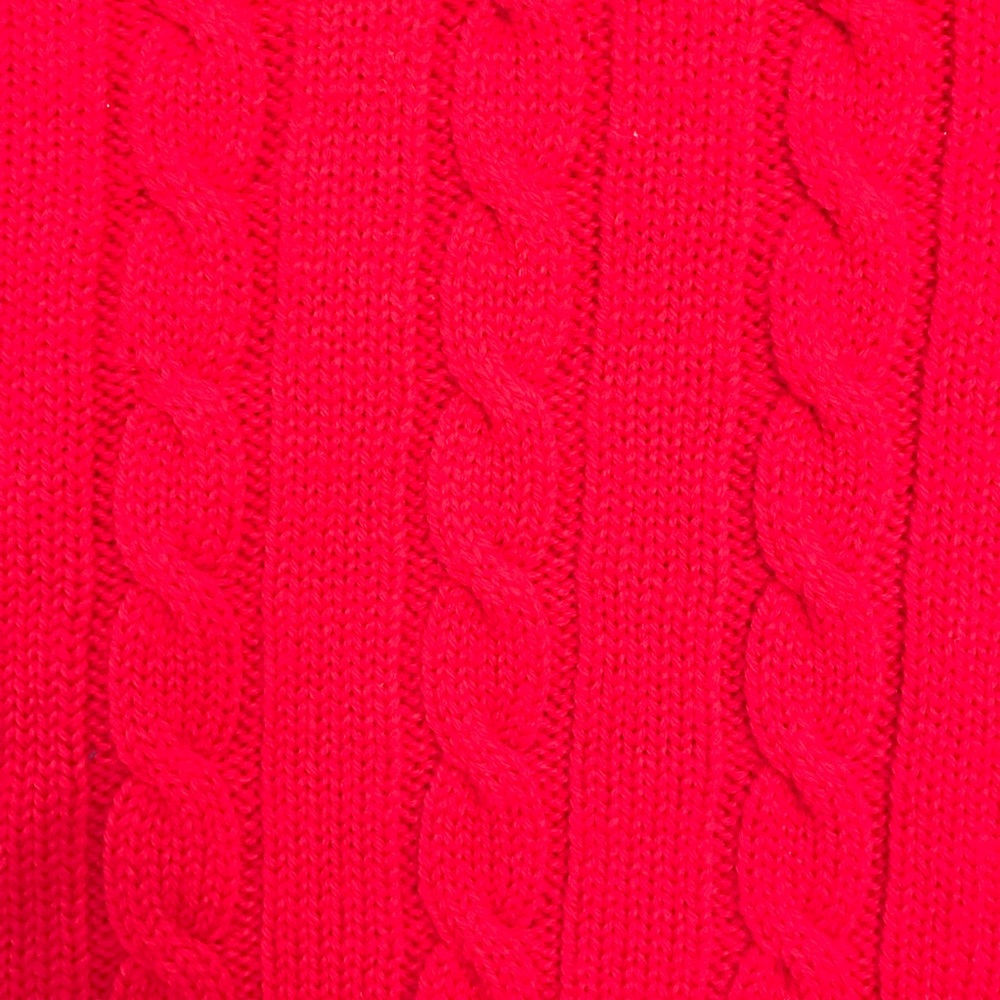 Vintage Gant The Rugger Wool Sweater Mens Large Red Cable Knit V Neck Jumper - Picture 6 of 6